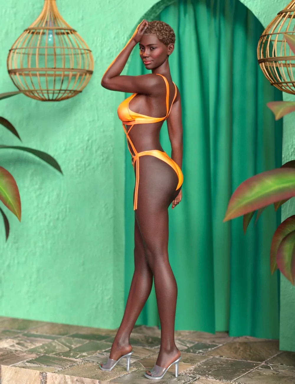 Eden Girls Tropical Swimsuit for Genesis 9 Feminine