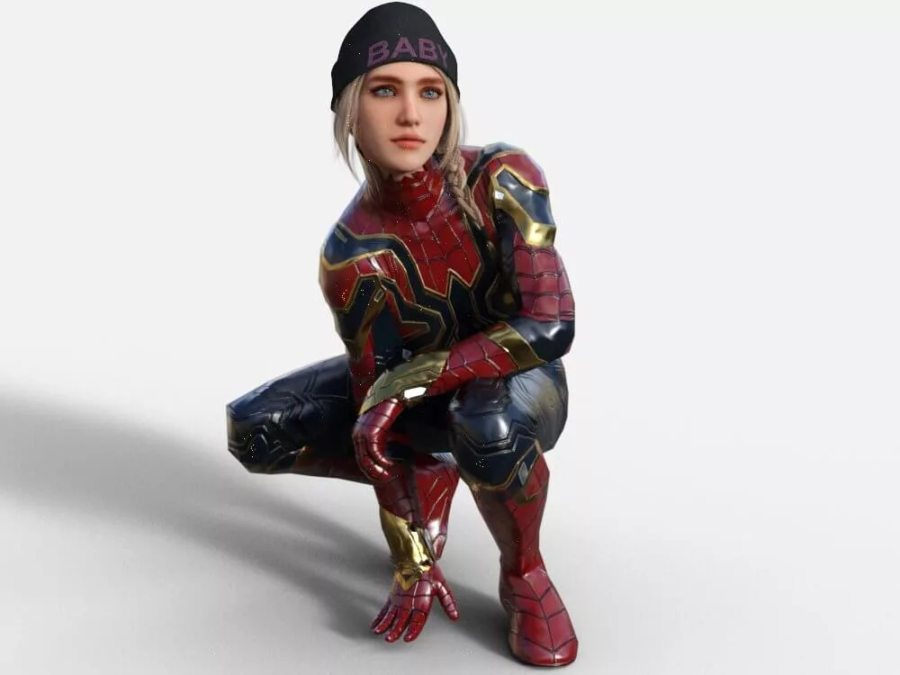 Female Spiderman and Spidergwen Poses Spiderverse Pose Set