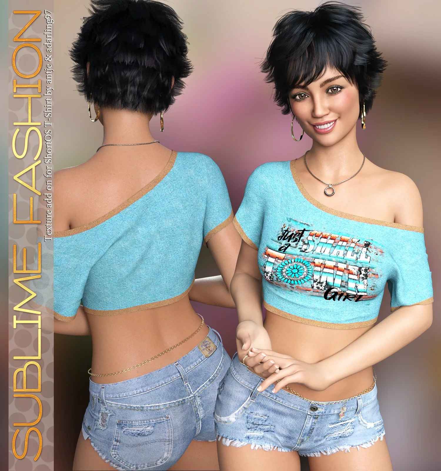 Sublime Fashion for D-Force Short Off-Shoulder T-Shirt