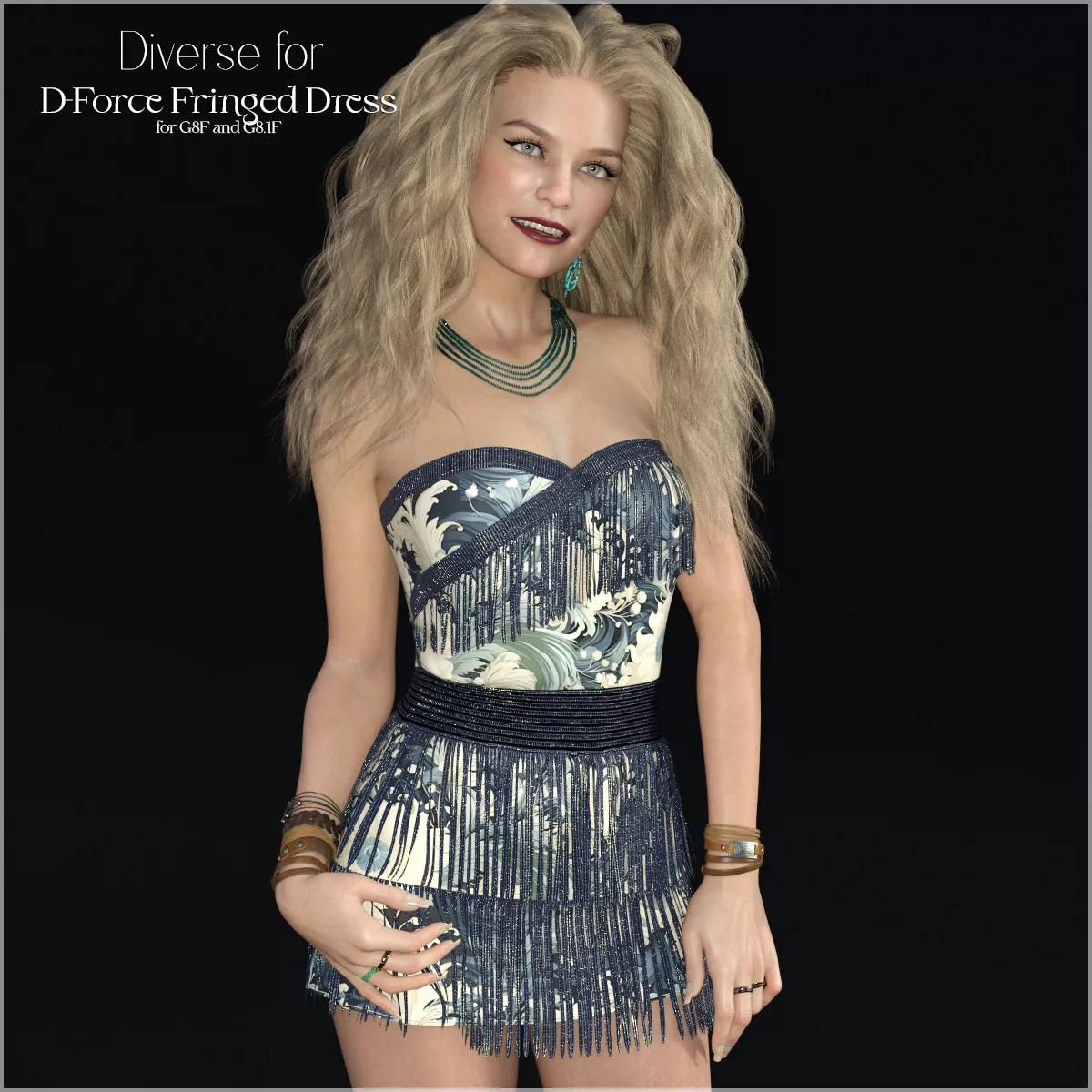 Diverse for D-Force Fringed Dress