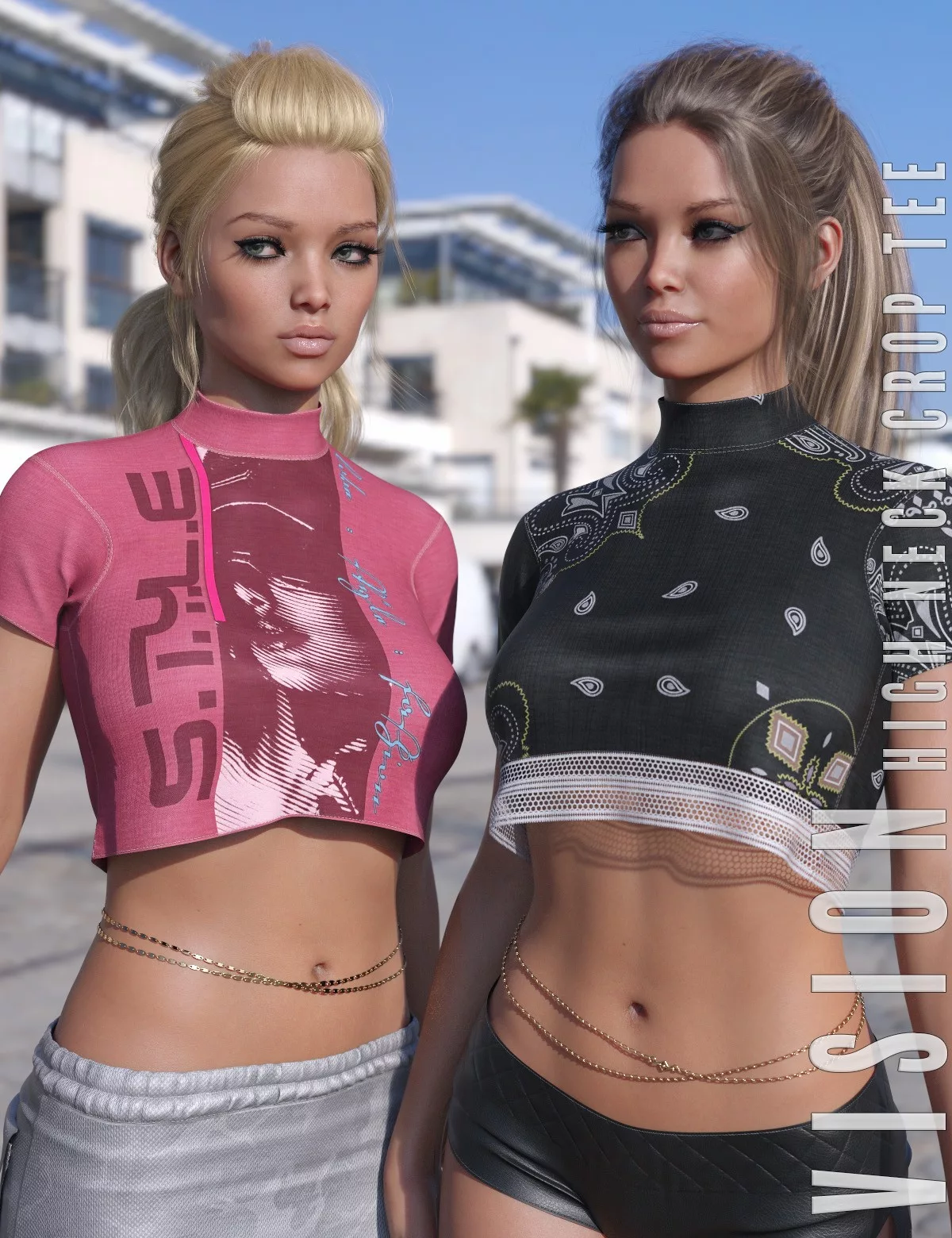 Vision for High Neck Crop Tee G8-8.1F