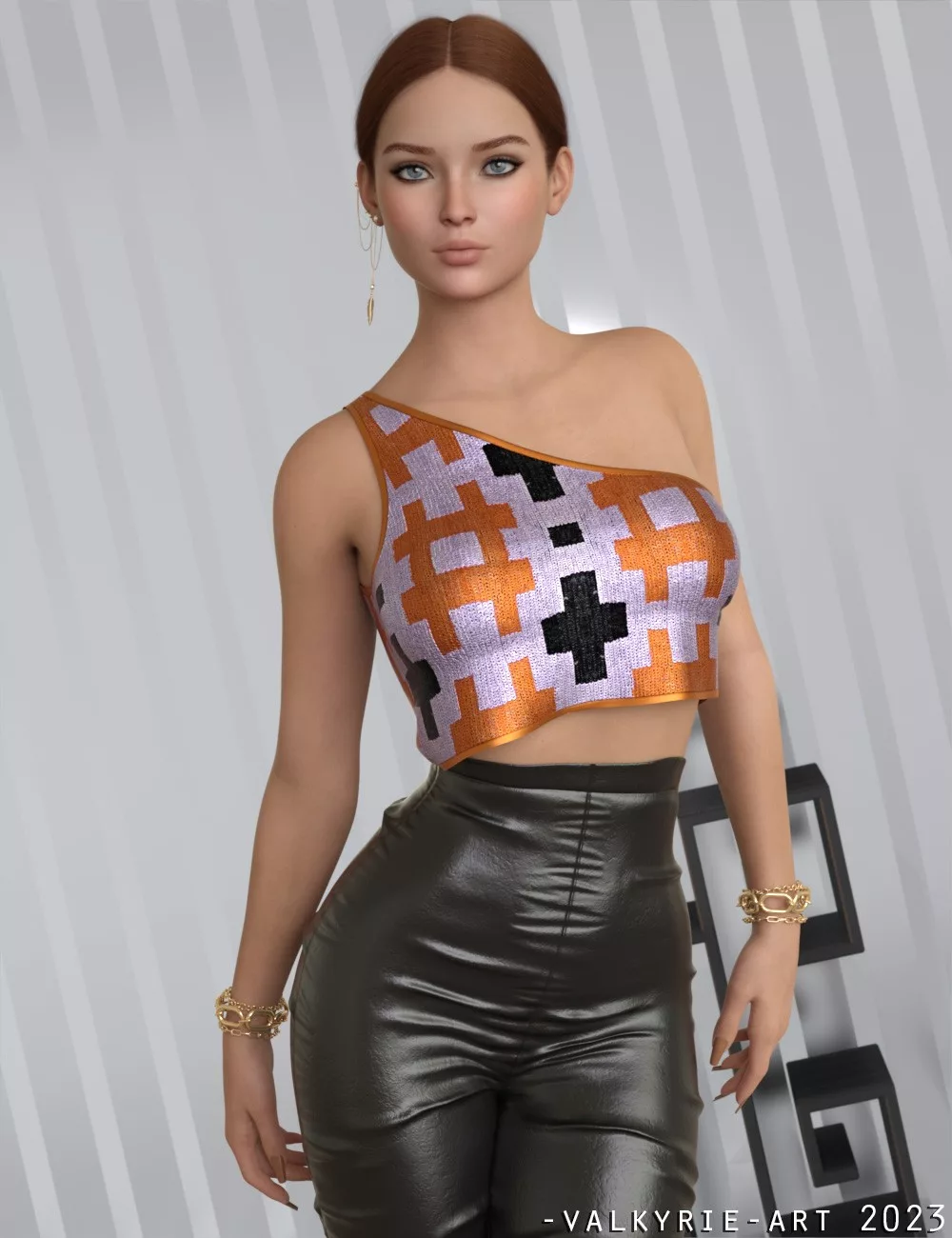 InStyle - dForce One Shoulder Midriff Tank G8G8.1F