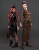 Gothic Ruffled Skirt Outfit for Genesis 9 and 8 Females