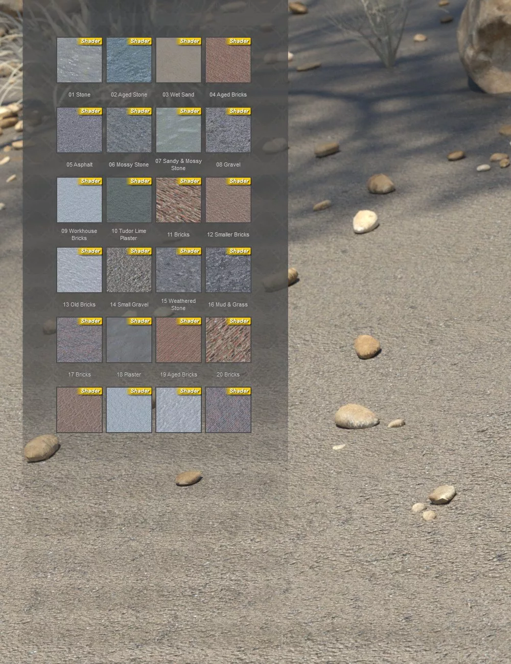 Grunge Brick, Stone, and Ground Iray Shaders Vol 1
