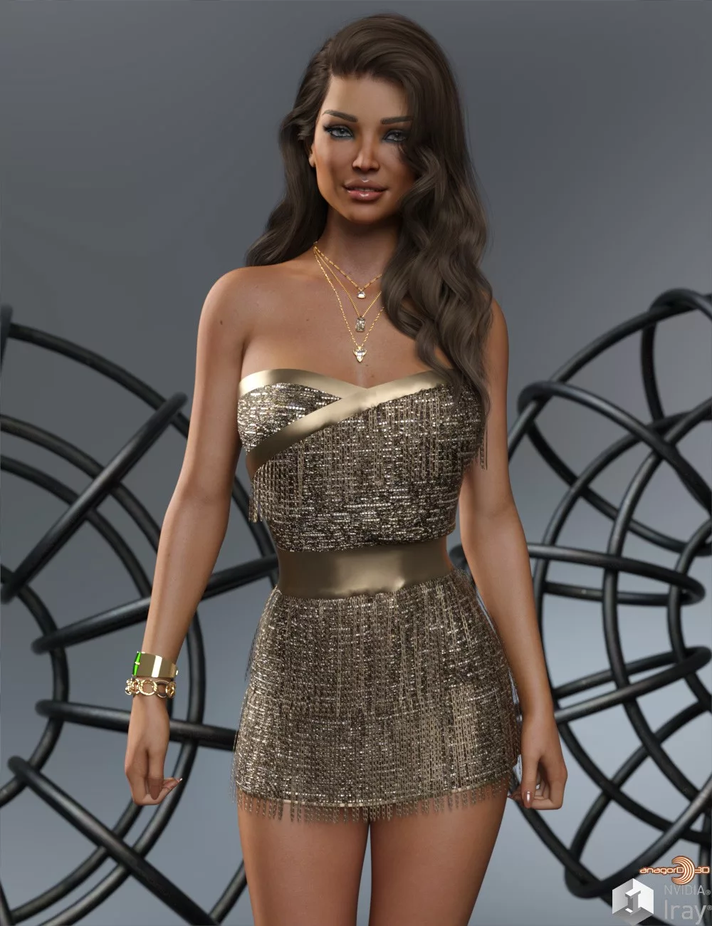 VERSUS - D-Force Fringed Dress for G8F and G8.1F