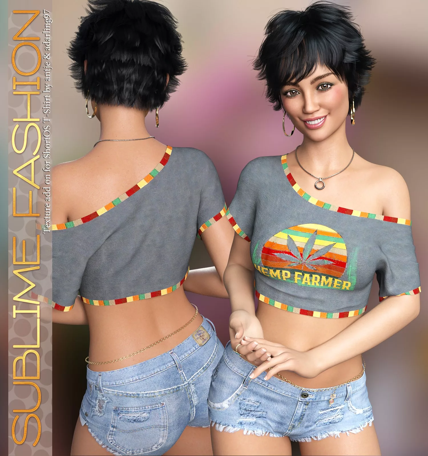 Sublime Fashion for D-Force Short Off-Shoulder T-Shirt
