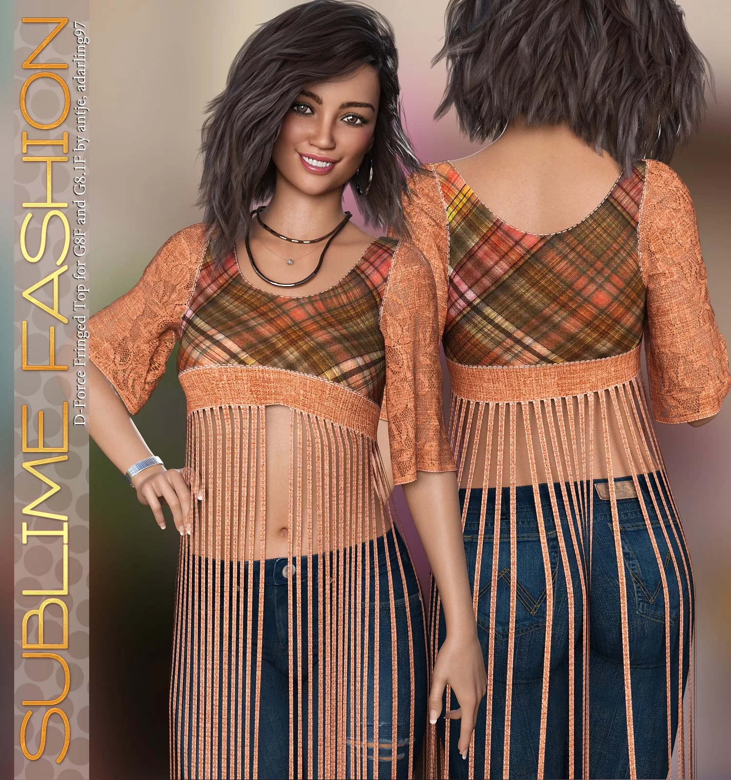 Sublime Fashion for D-Force Fringed Top for G8F and G8.1F