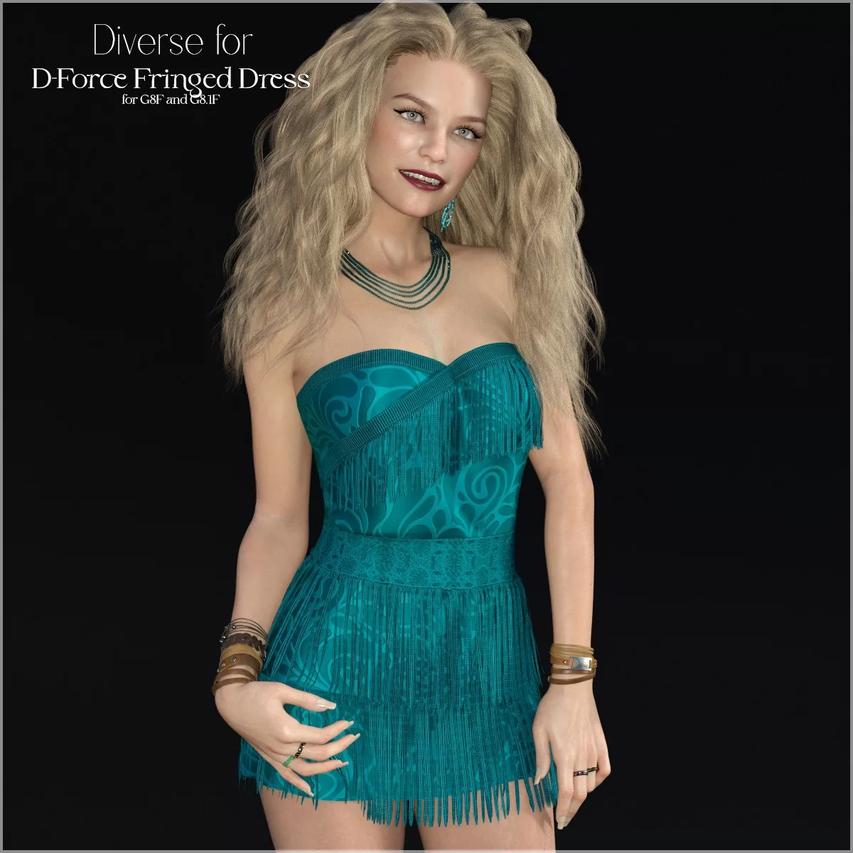 Diverse for D-Force Fringed Dress