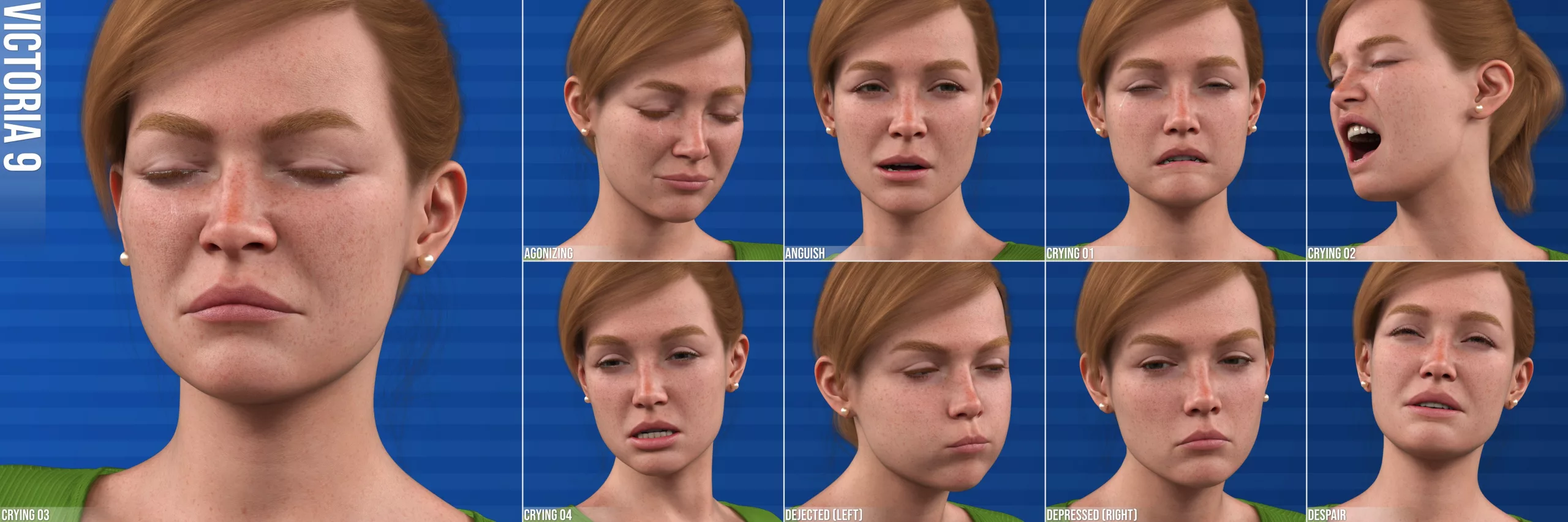 NG Faces of Sadness and Pain for Genesis 9