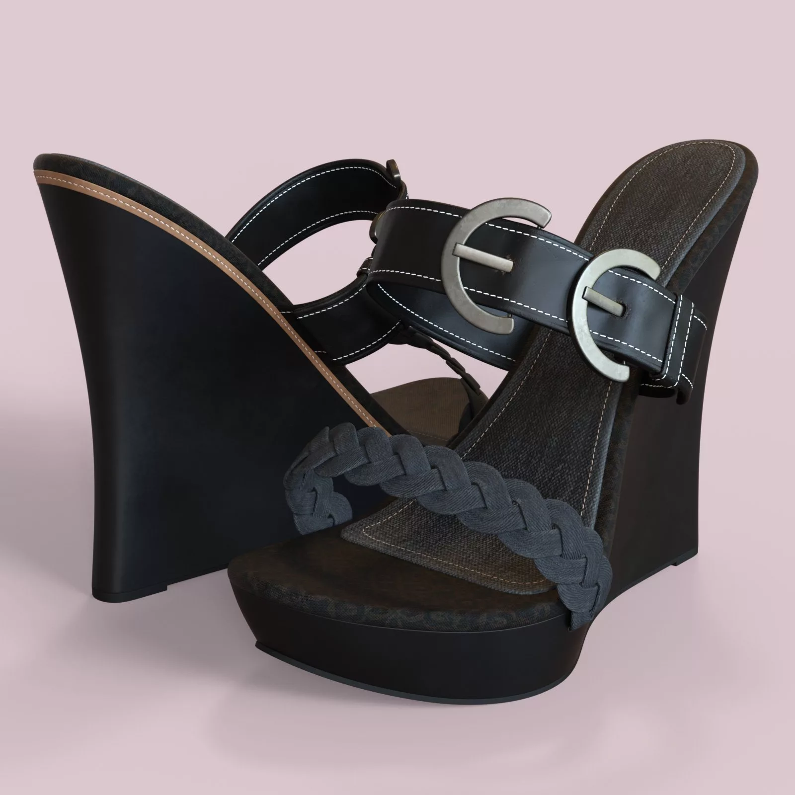 Rina Wedge High Heel Shoes for Genesis 9 and 8 Female