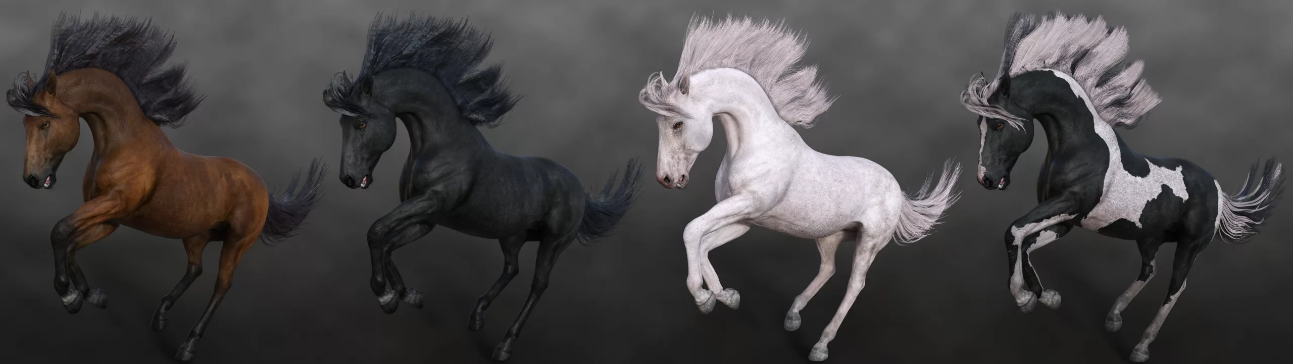 Horse Hair Basic Materials Addon for the Daz Horse 3