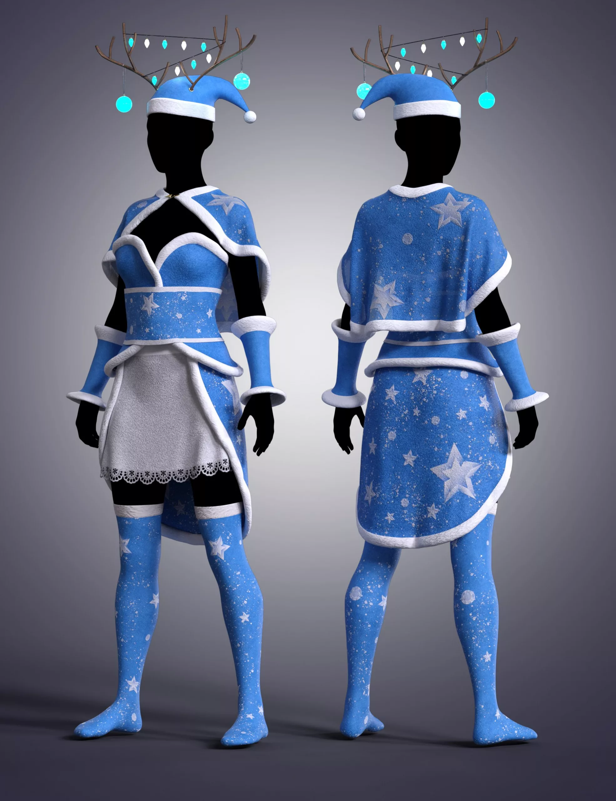 dForce Carla Christmas Outfit for Genesis 8 and 8.1 Females