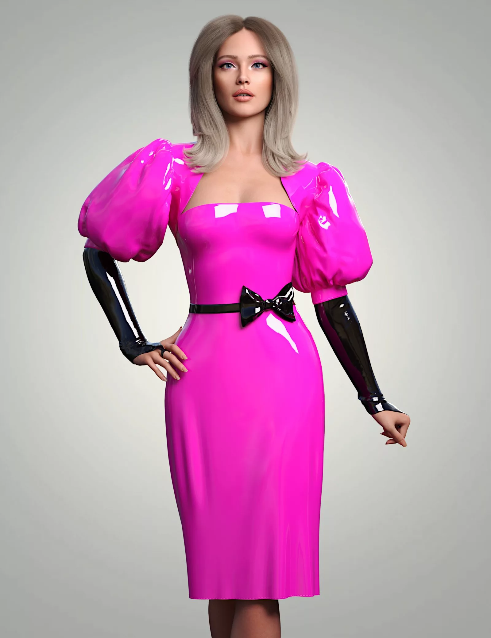 dForce Latex Bow Outfit for Genesis 9