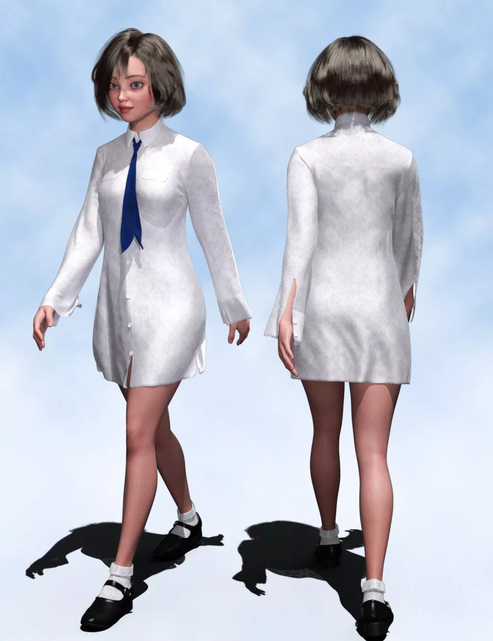 dForce Shirt And Tie Outfit for Genesis 9