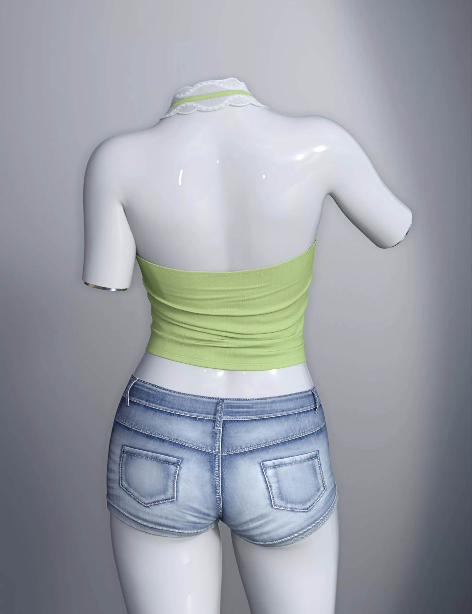 dForce SU Jeans Vest Suit for Genesis 9, 8.1, and 8 Female