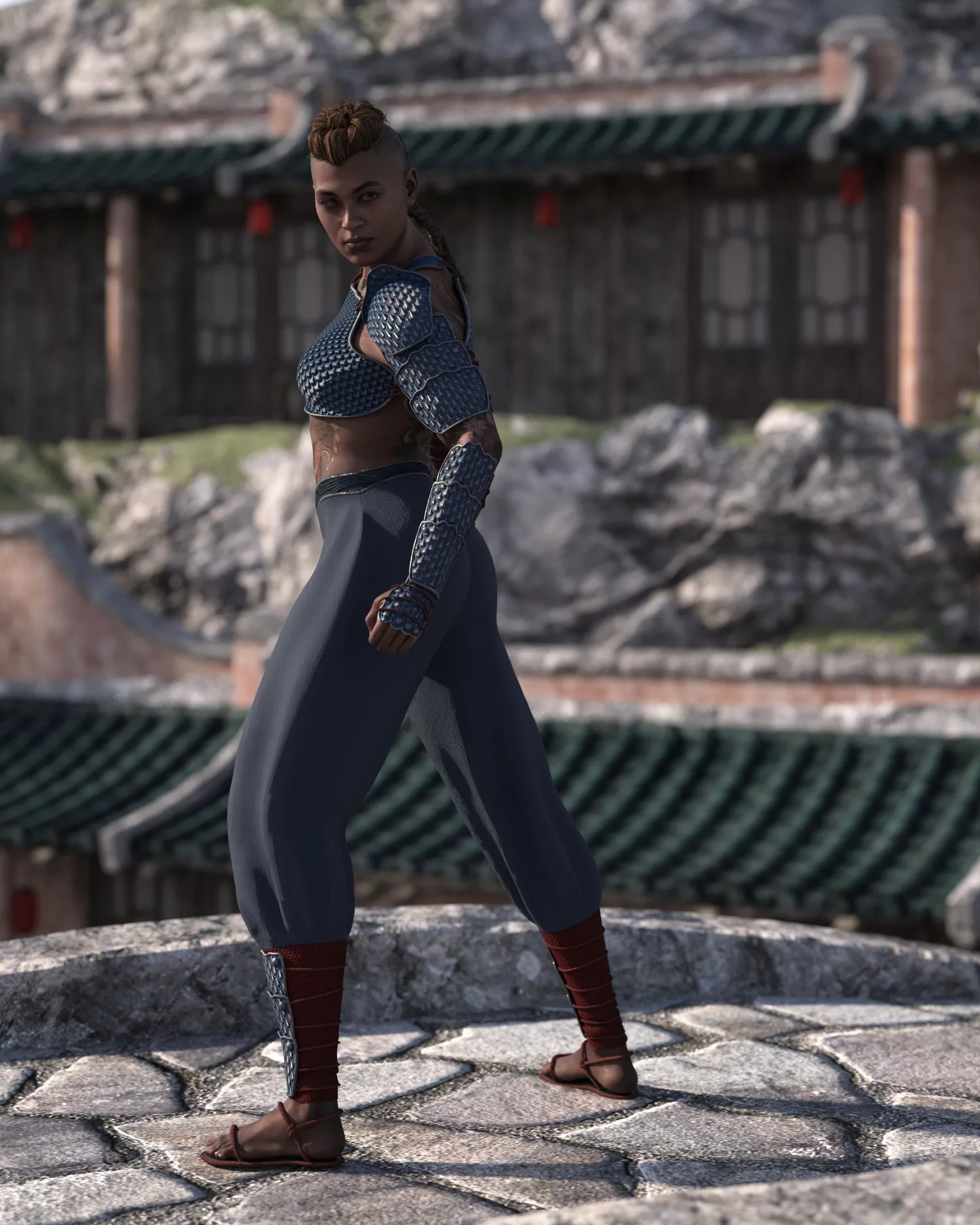 dForce Wandering Samurai Outfit for Genesis 8 and Genesis 8.1 Females