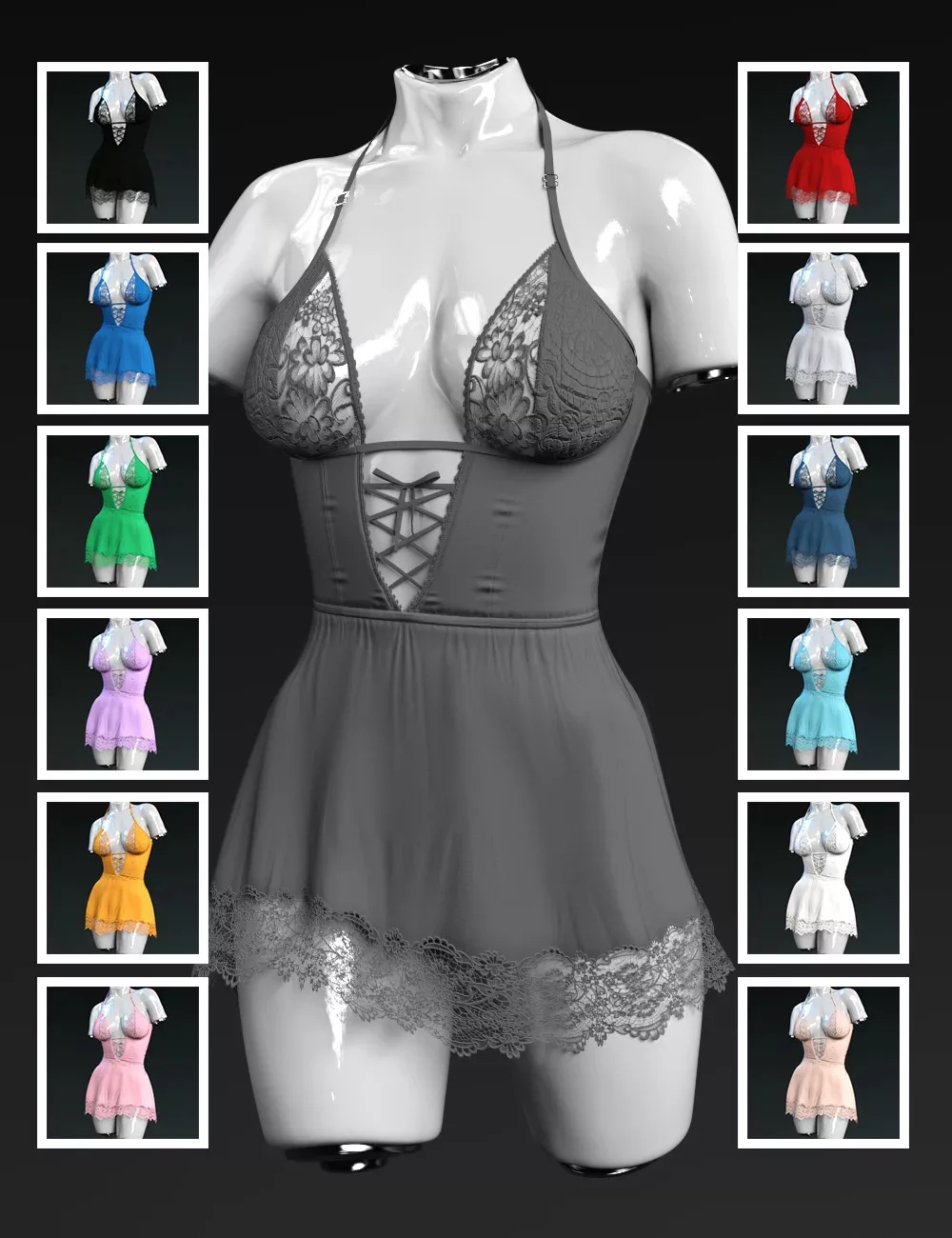 dForce X-Fashion V Neck Babydoll for Genesis 9