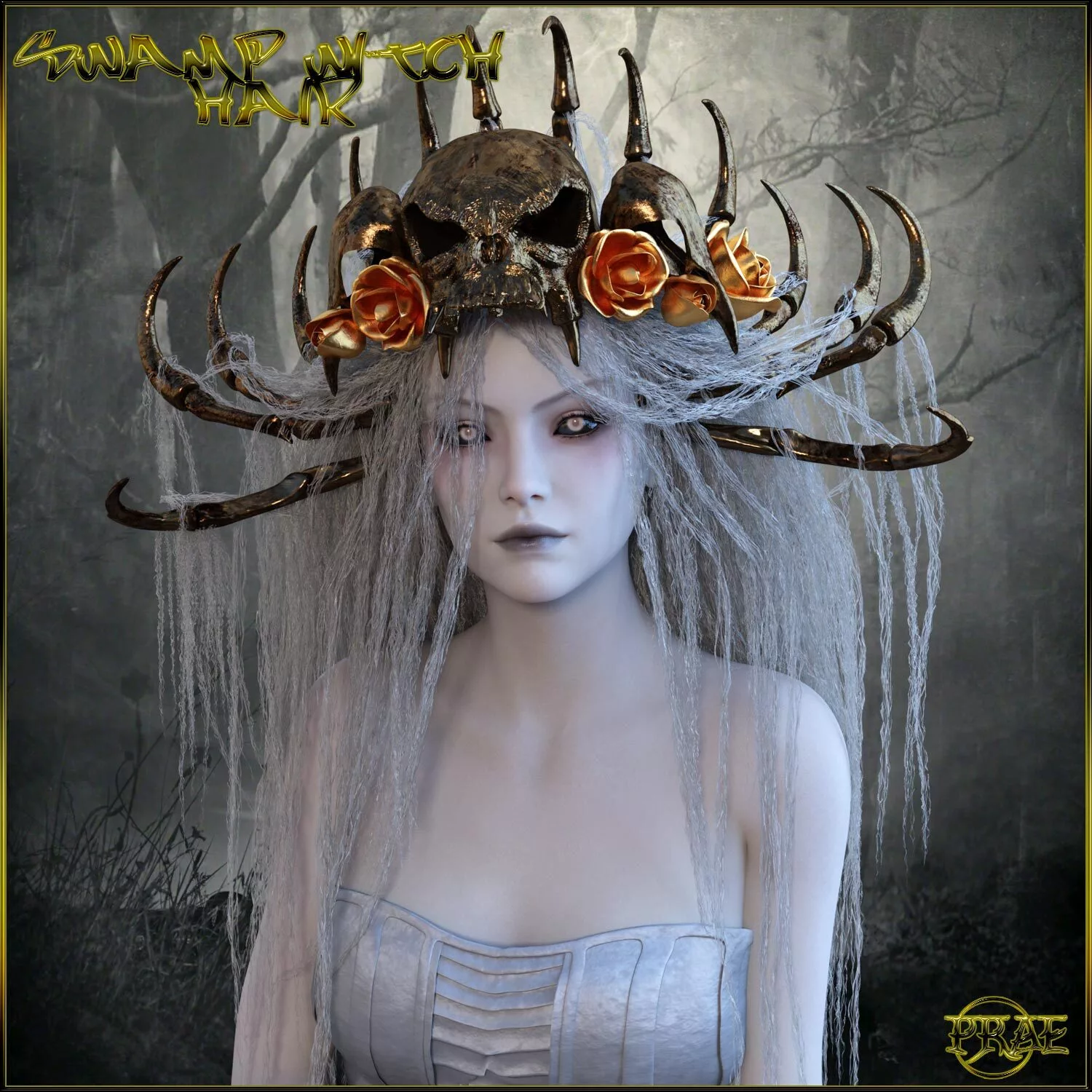 Prae-Swamp Witch Hair For G8F Daz ⋆ Freebies Daz 3D