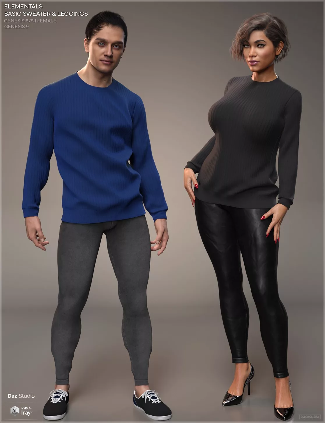 CGI Elementals - Basic Sweater & Leggings for Genesis 8-8.1F and Genesis 9