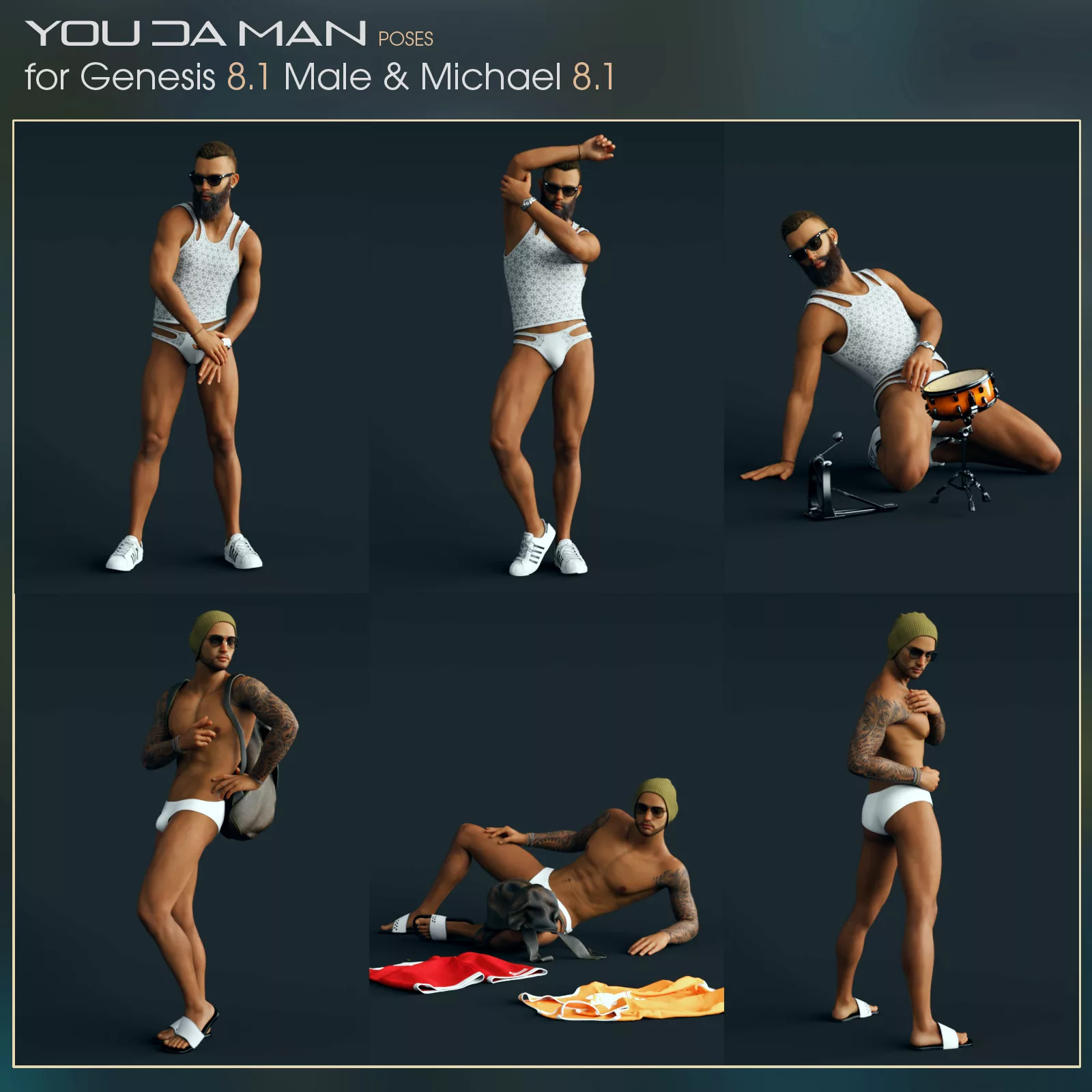 You Da Man Poses for Genesis 8.1 Male & Michael 8.1