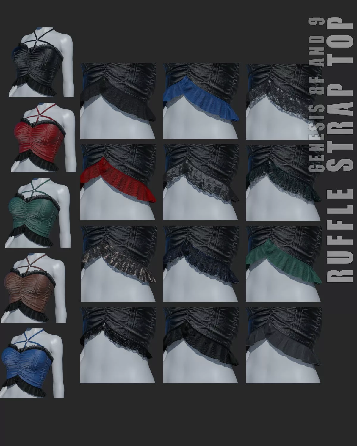 Ruffle Strap Top Genesis 8-8.1F and G9