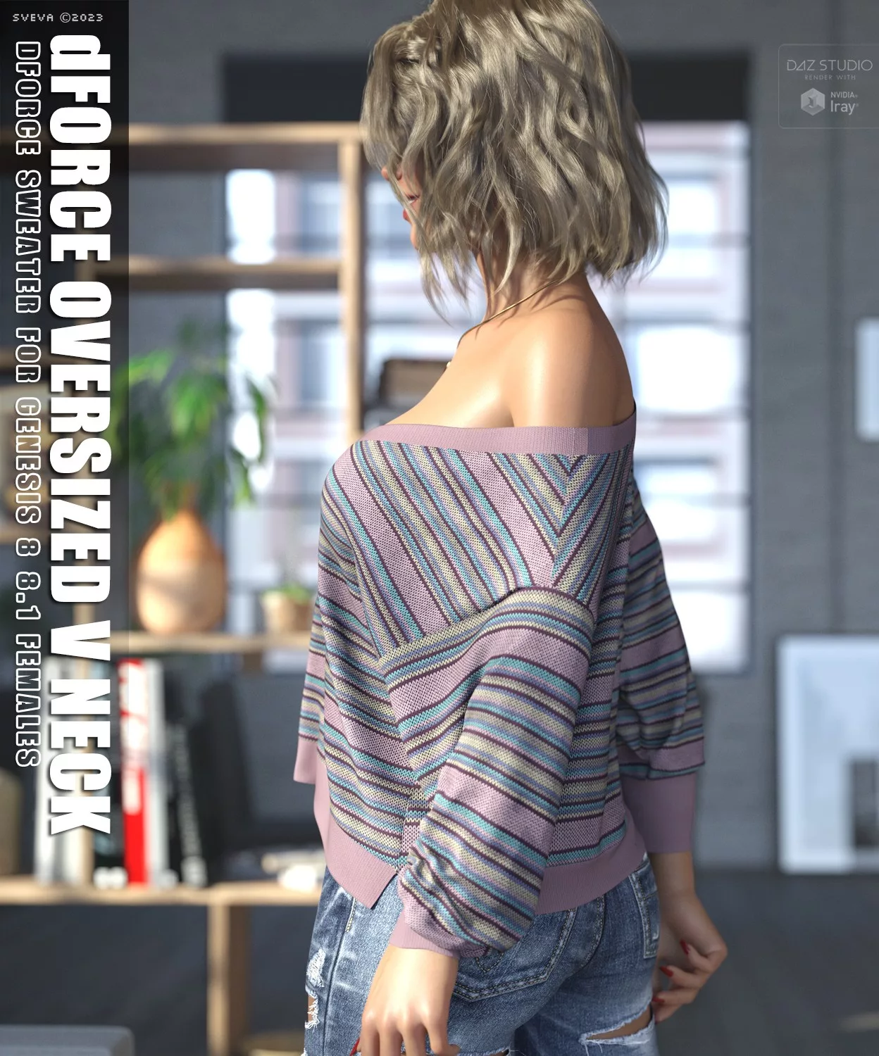 dForce Oversized V Neck Sweater G8G8.1F