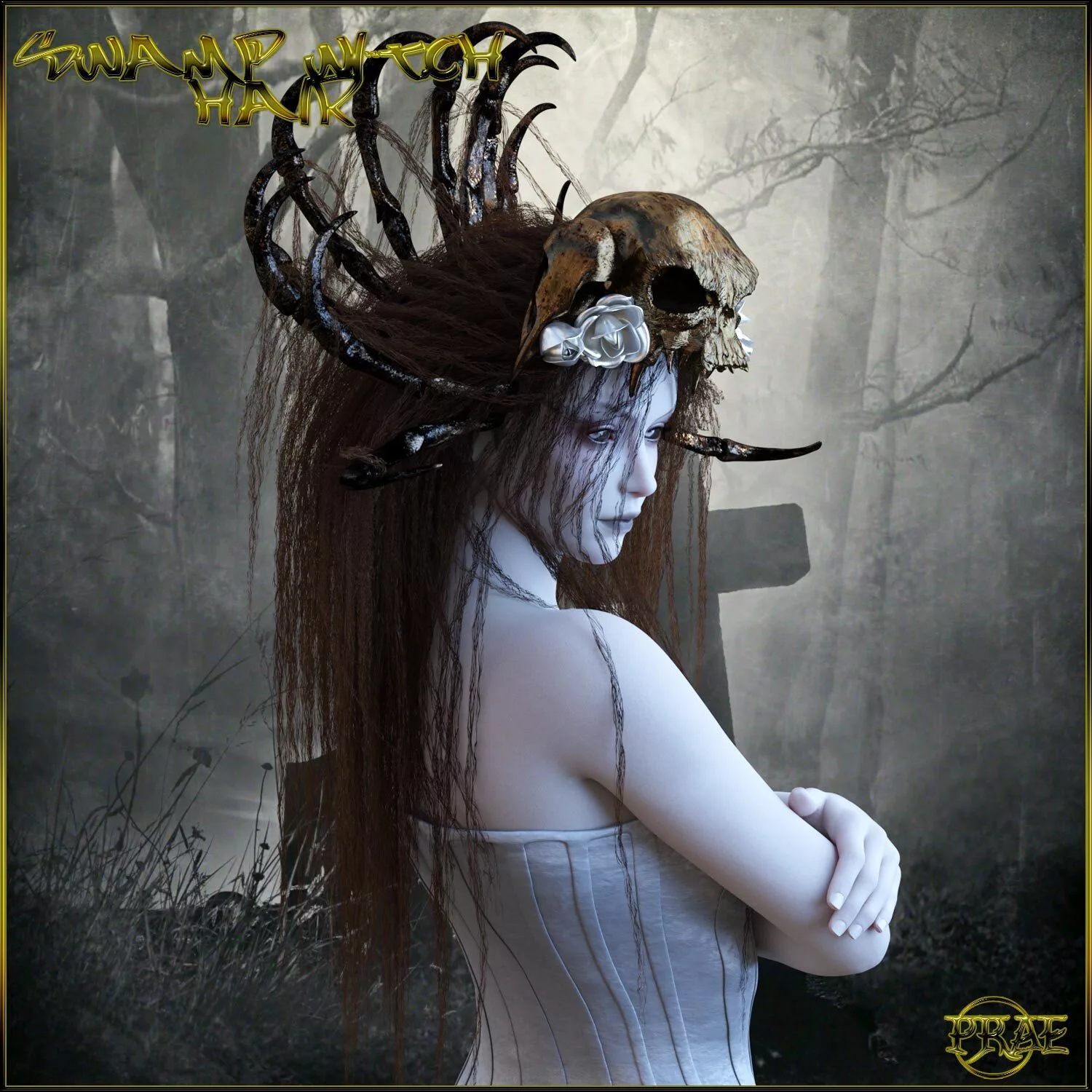 Prae-Swamp Witch Hair For G8F Daz
