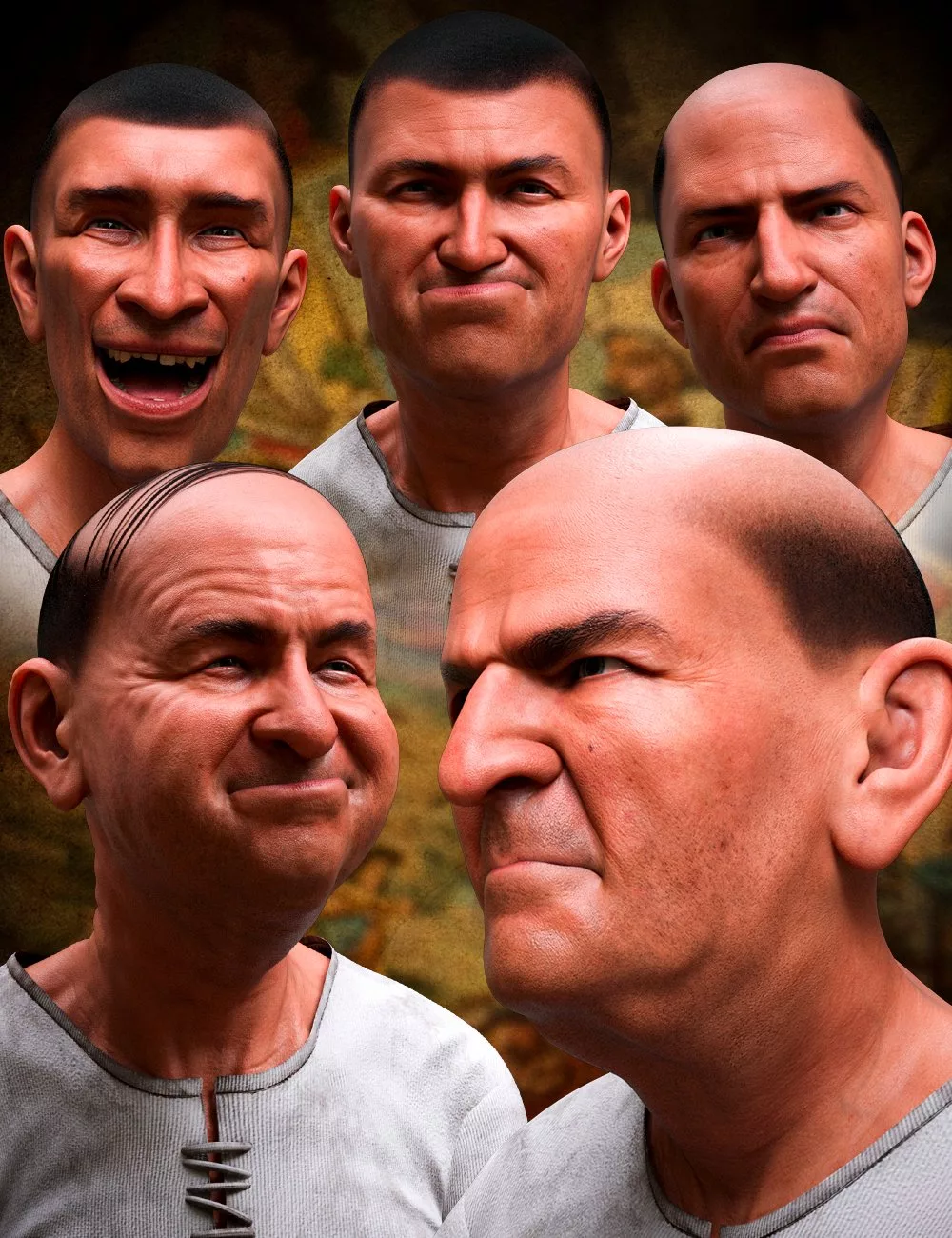 M3D Chuck Country Hair and Beard for Genesis 8 and Genesis 8.1 Males