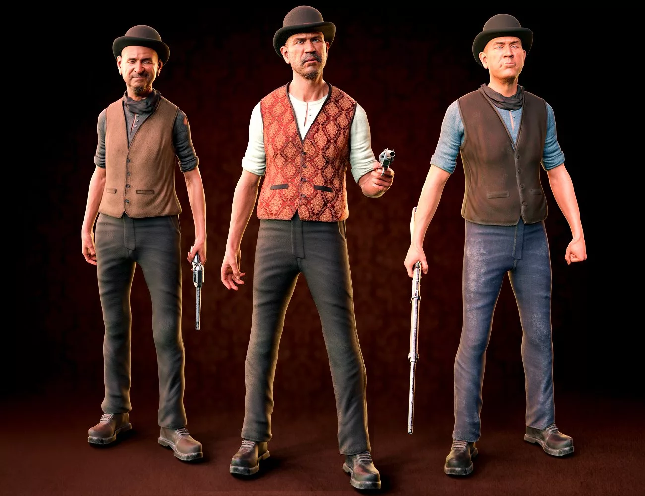 M3D Chuck Western Outfit for Genesis 8 and Genesis 8.1 Males