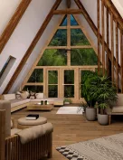 Scandinavian Style A-Frame House AddOn: Living Room