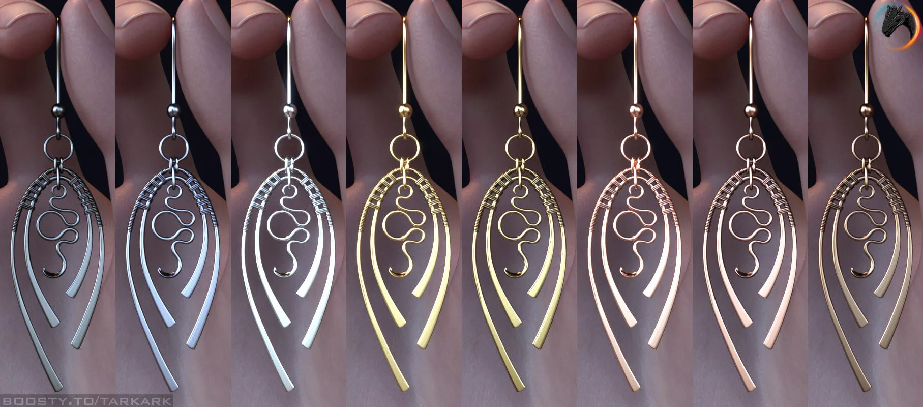 Sinc Earrings for Genesis 8 and 8.1 Female