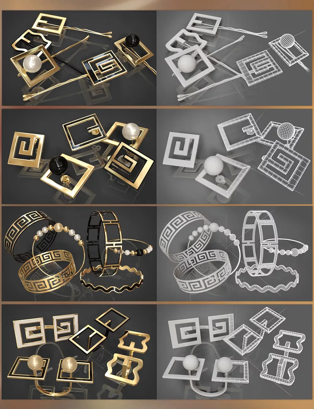 VRV Nadine Jewelry for Genesis 9, 8.1, and 8 Females