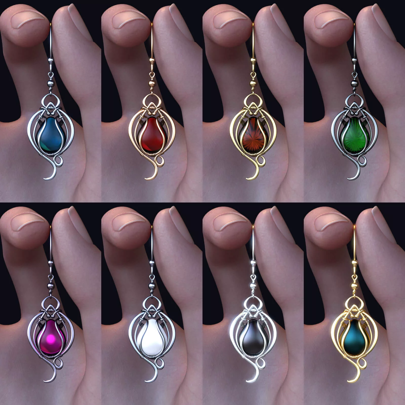 Caeli Earrings for Genesis 8 and 8.1 Female