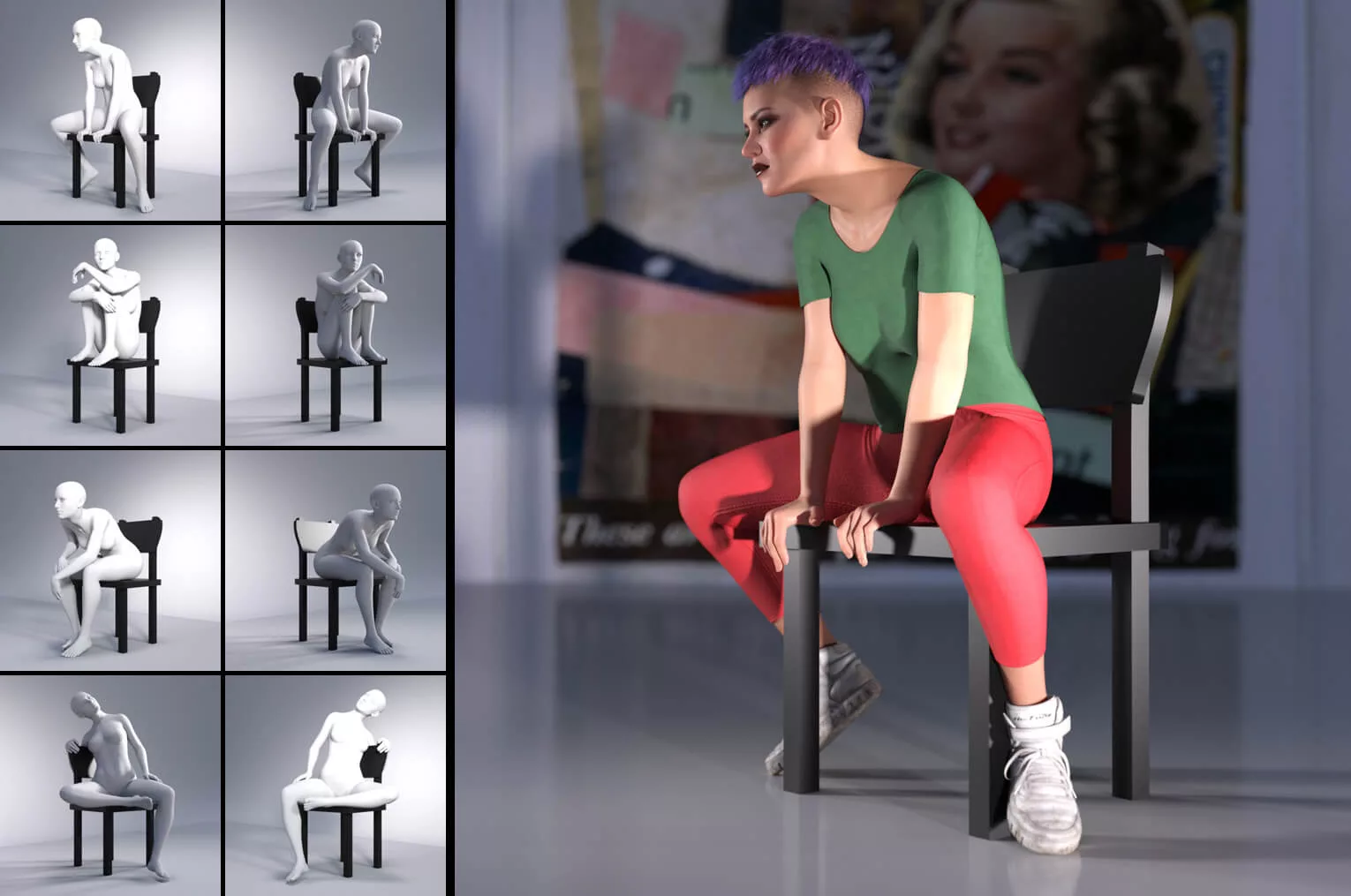 Cheeky Sitting - Poses for GF8