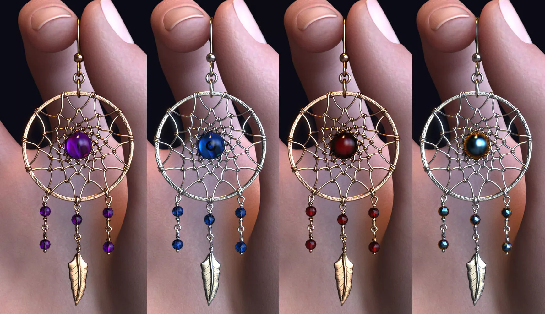 Dreamcatcher Earrings for Genesis 8 and 8.1 Female