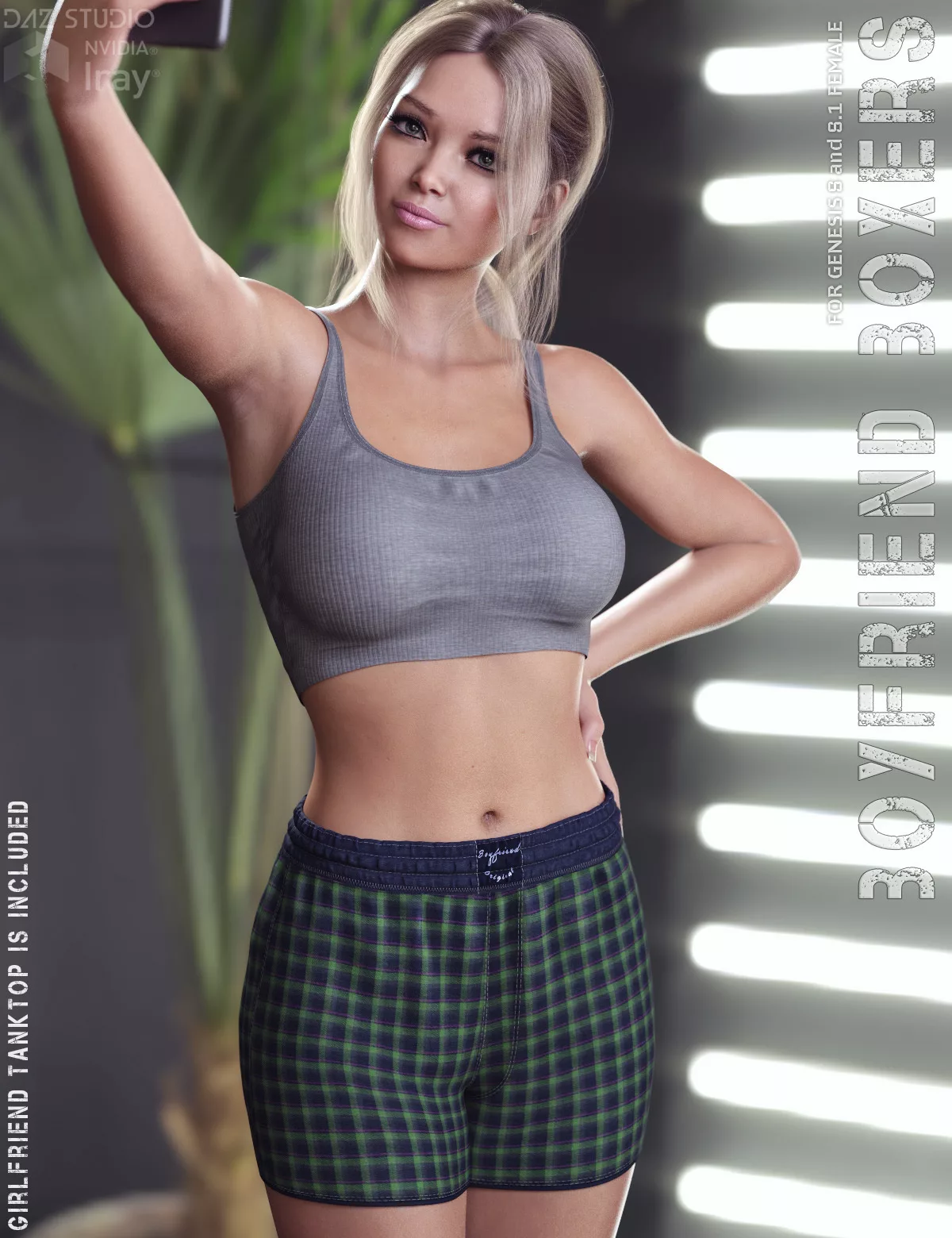 dForce Boyfriend Boxers for Genesis 8 and 8.1 Female