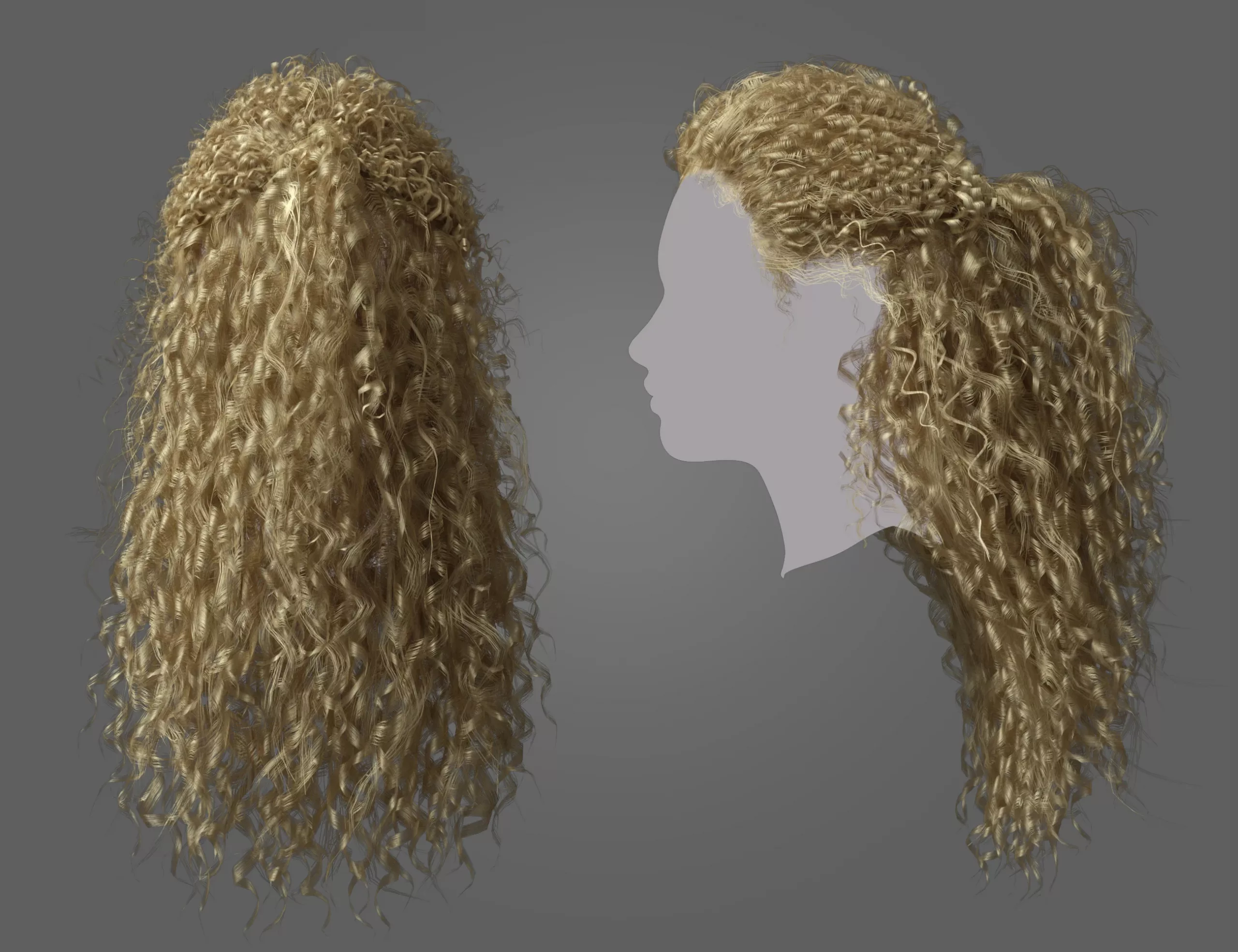 HS Kelly Messy Curves Hair for Genesis 9, 8, and 8.1 Females