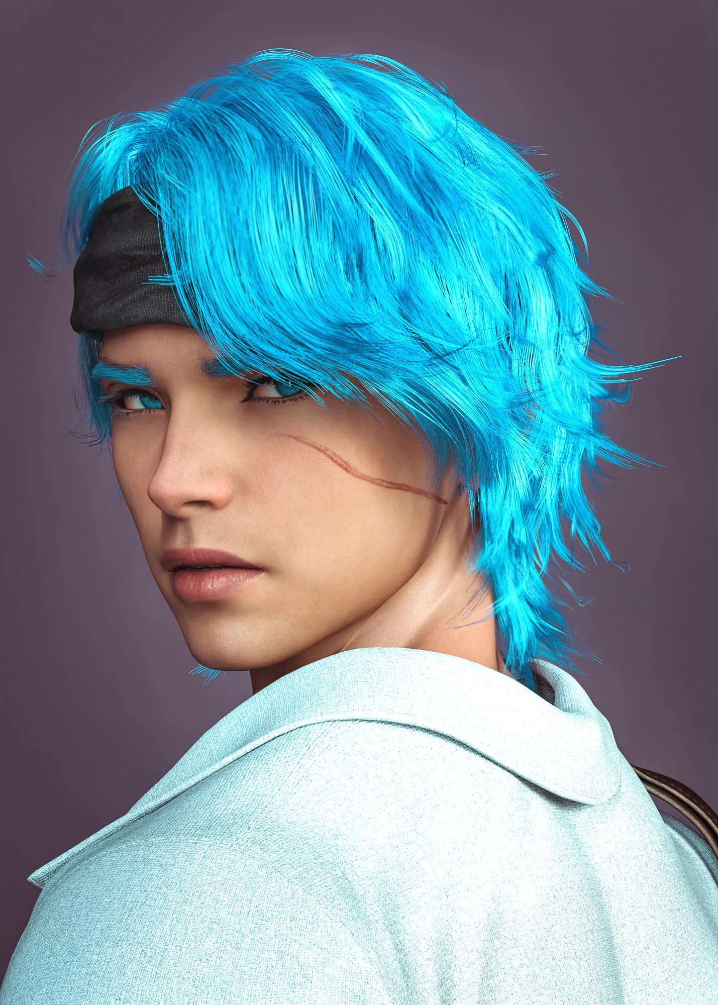 HS Mirage Strands Hair For Genesis 9, 8 and 8.1 Male