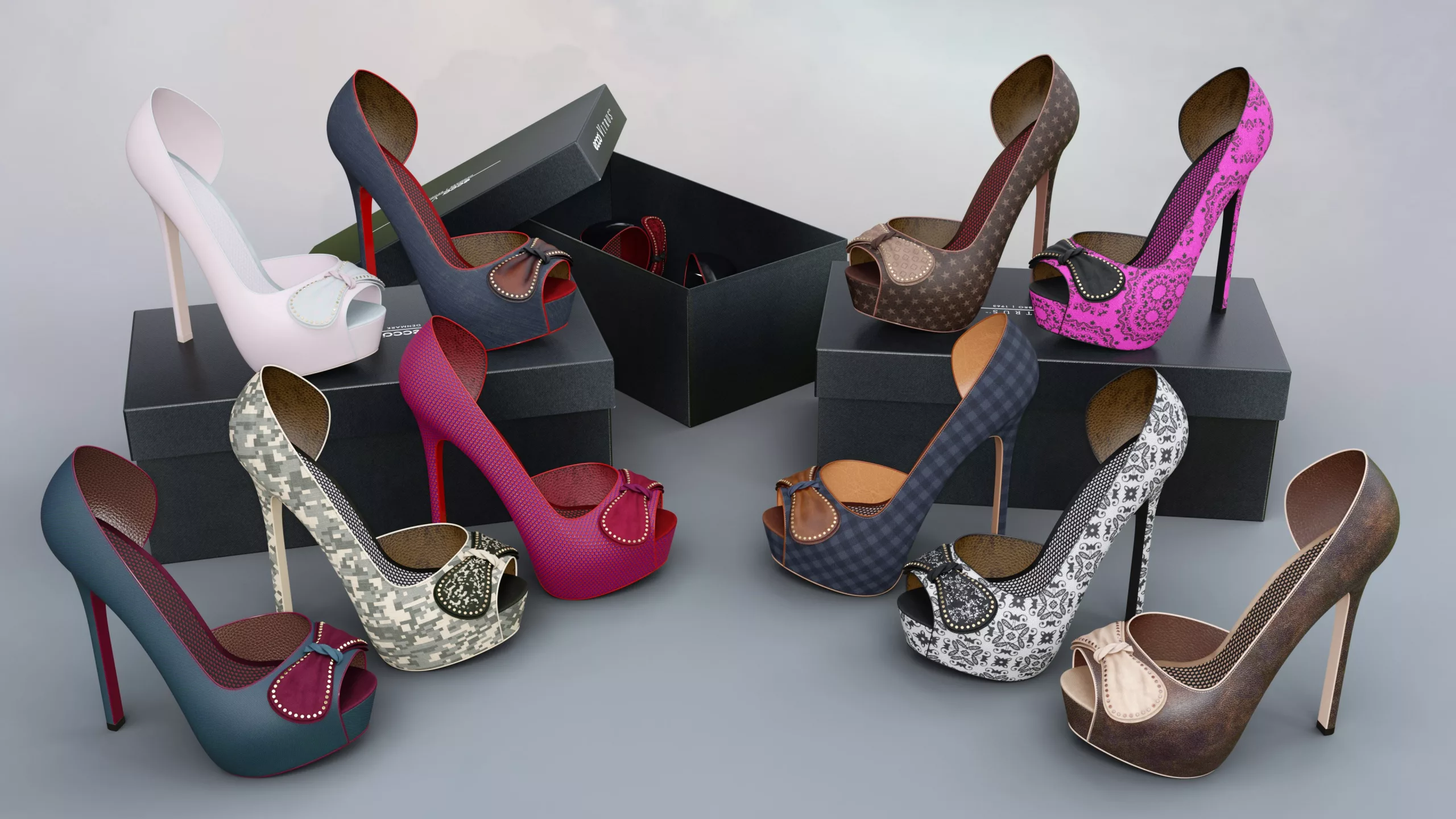 Sandy Peeptoe Pumps for Genesis 3, 8, and 8.1 Females