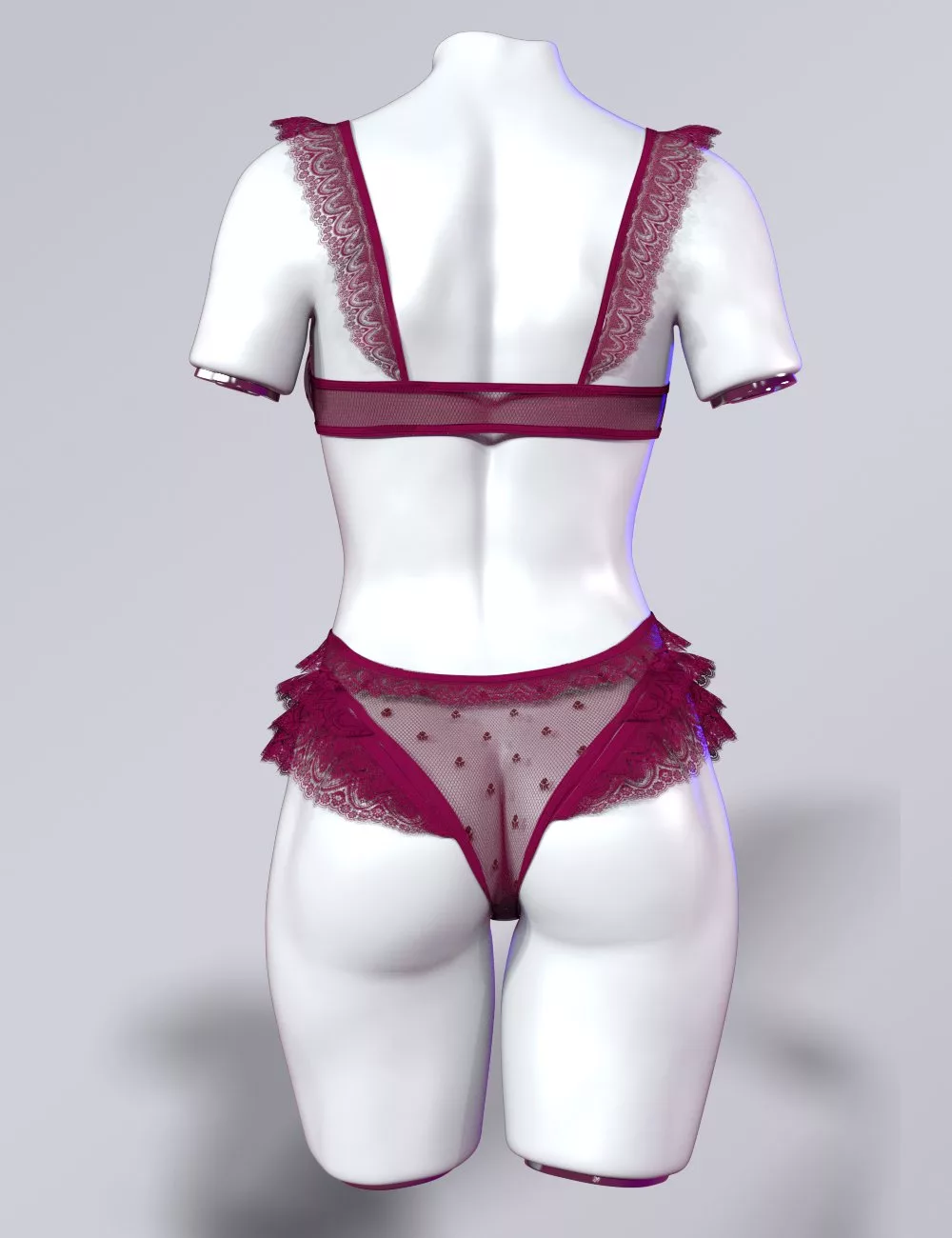 X Fashion Lace Frill Trims Bodysuit for Genesis 9