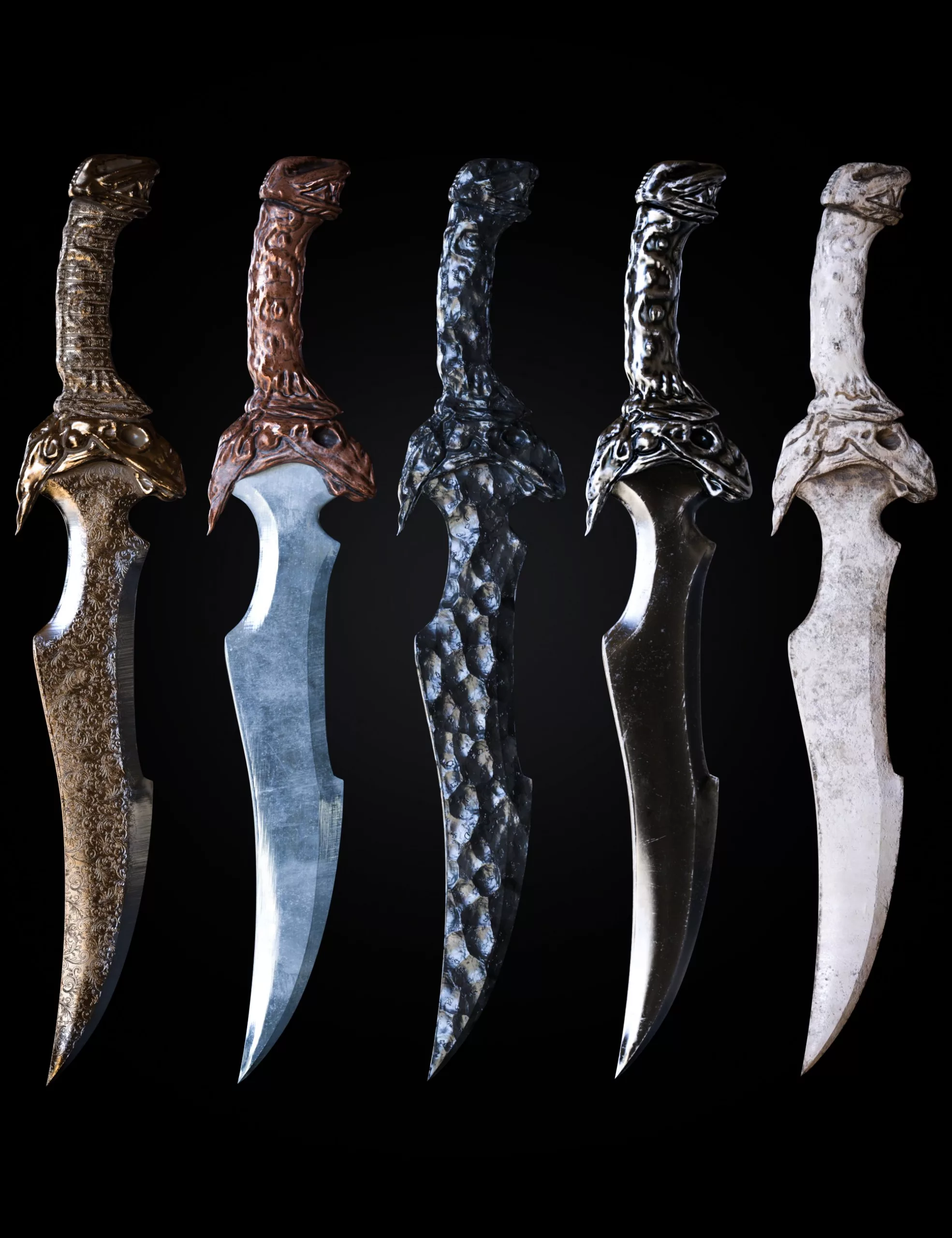 BW Dual Dagger Props and Poses for Genesis 8 and 8.1