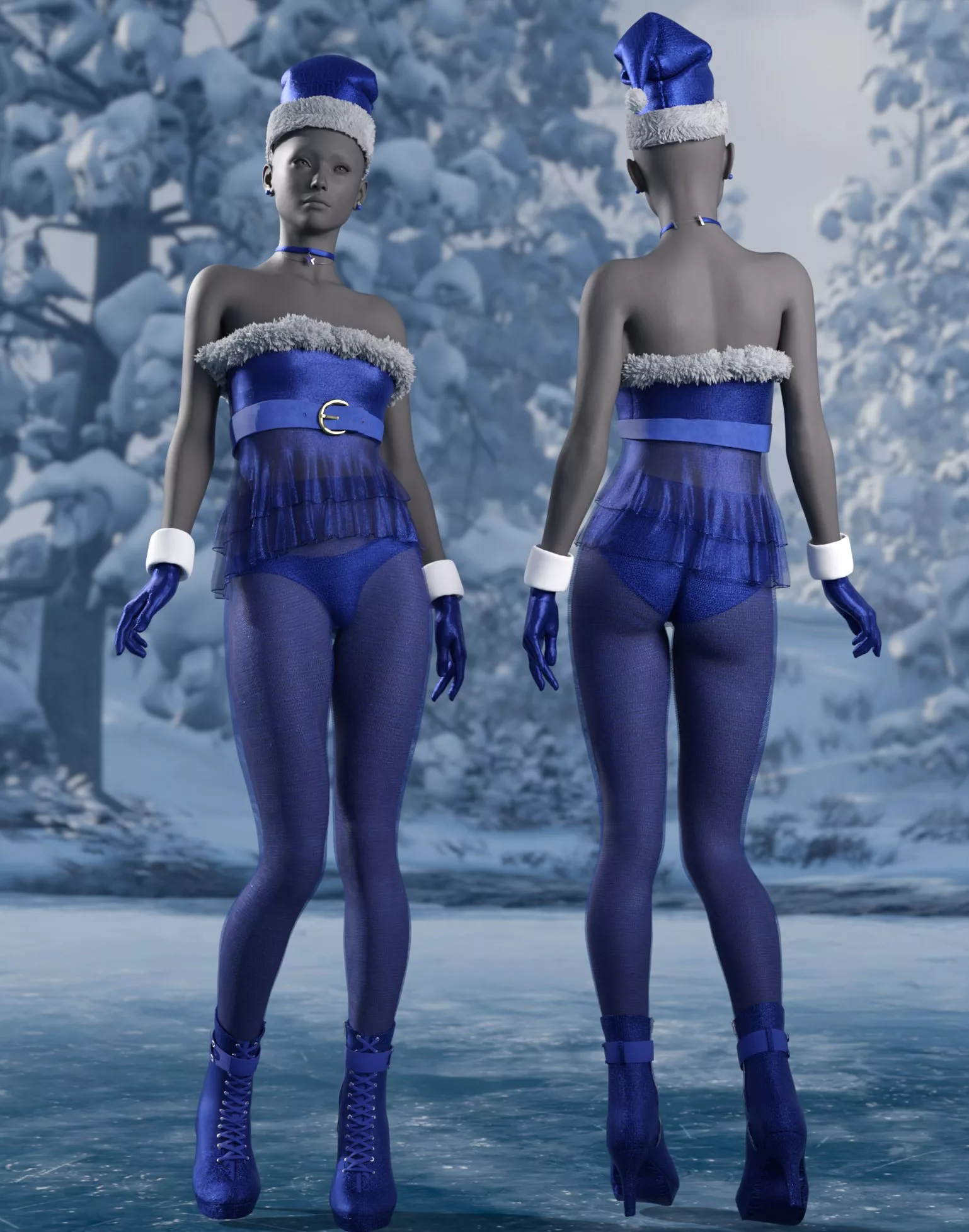 BW Molly Holiday Outfit For Genesis 9, Genesis 8, and 8.1 Females