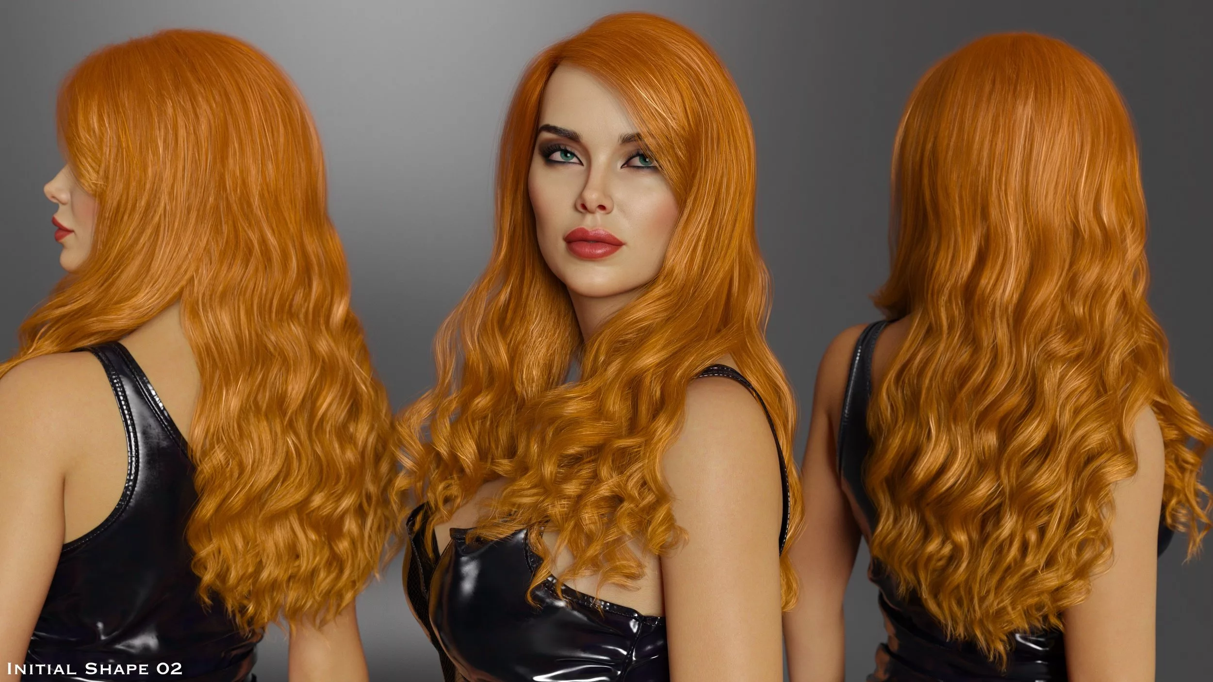 dForce Classic Wavy Side Bangs Hair for Genesis 9, 8 and 8.1 Female