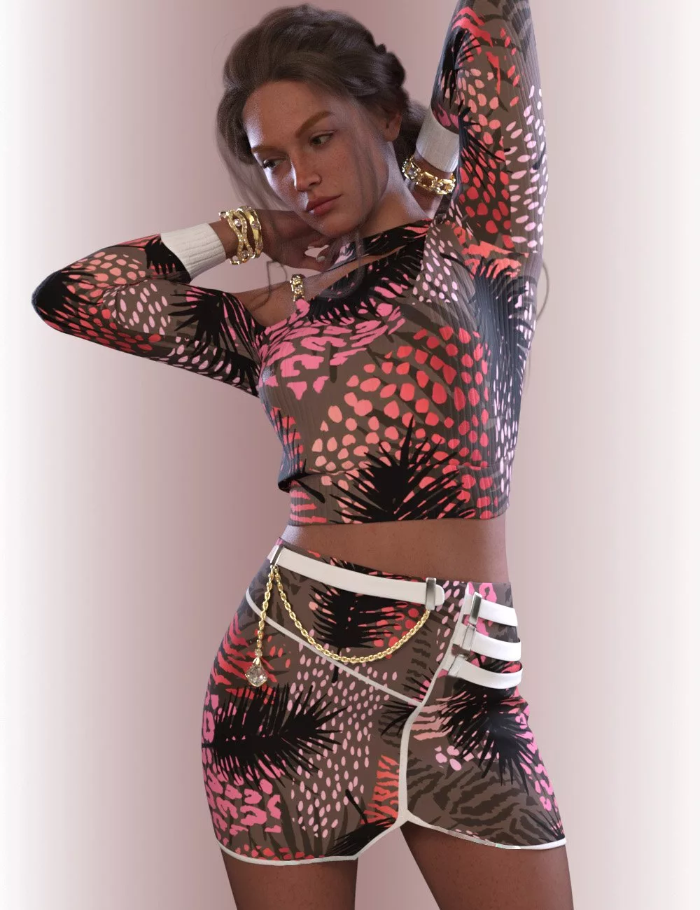 dForce Pamela Blouse and Skirt for Genesis 9