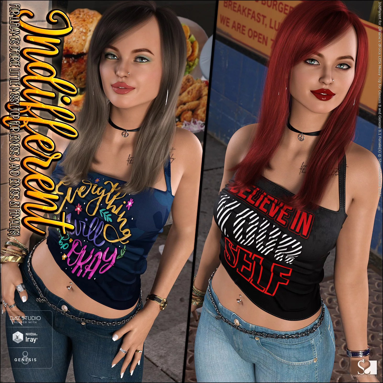 Indifferent for dForce Little Messy Top for Genesis 8 and 8.1F