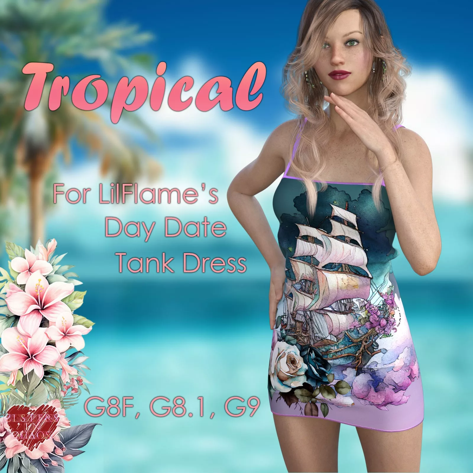 SIC Tropical for the Day Date Tank Dress for G8xF and G9