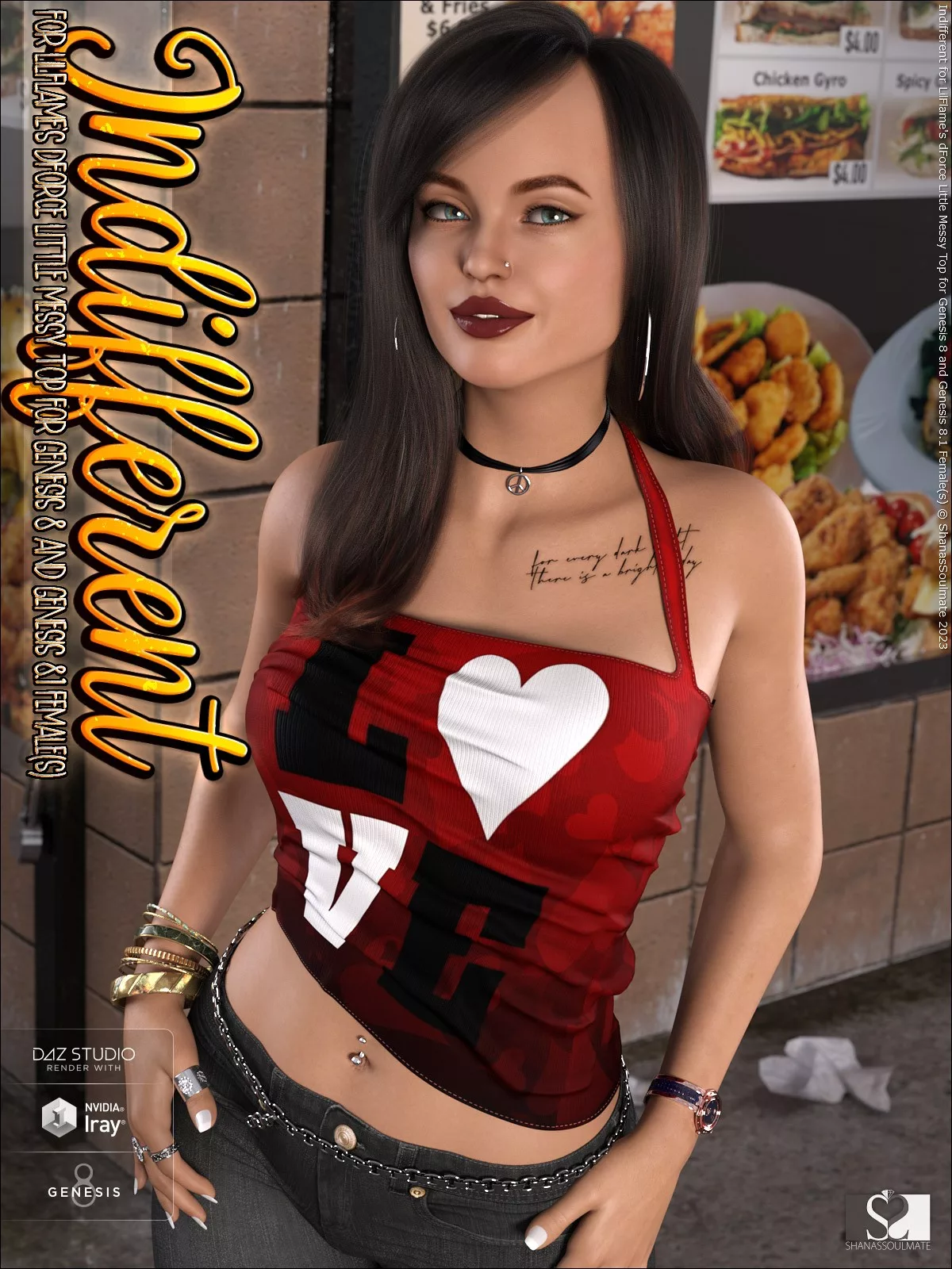 Indifferent for dForce Little Messy Top for Genesis 8 and 8.1F