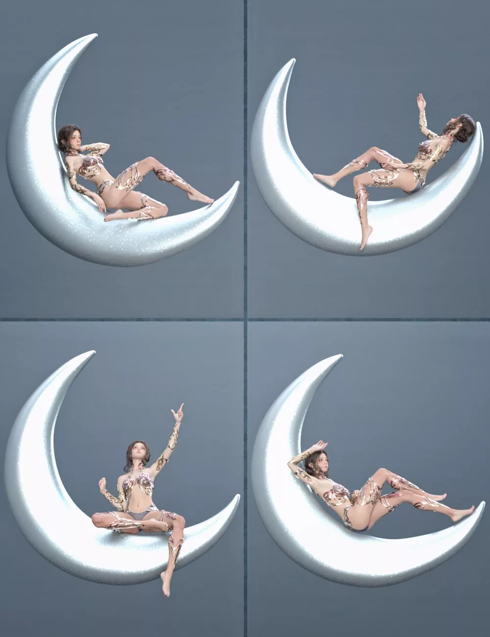 KuJ Paper Moon Love Poses for Genesis 9 and 8