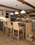 Scandinavian Style A-Frame House Add-on: Kitchen and Dining Room