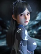 Vo Xiao Hua HD Character, Hair, and Armour for Genesis 9 Bundle